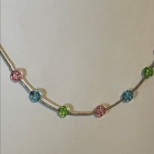925 Liquid Silver Multicolor Swarovski Crystal Necklace